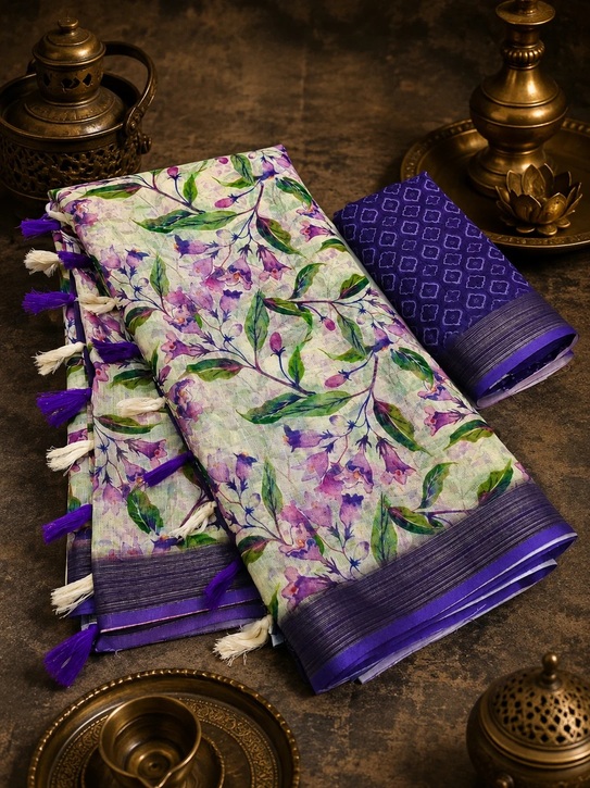 1781581967 Scmg Flora A Linen Floral Printed Saree Collection Rehmat Boutique Scmg Flora A Linen Floral Printed Saree Collection Rehmat Boutique