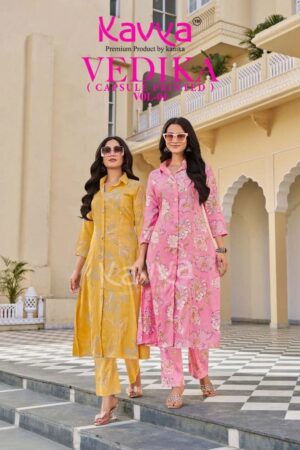 Kavya Vedika Vol 04 Foil Printed Kurti With Bottom Collection Rehmat Boutique