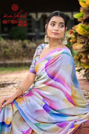 Kashvi Butter Silk Vol 3 Silk Crape Printed Saree Collection Rehmat Boutique
