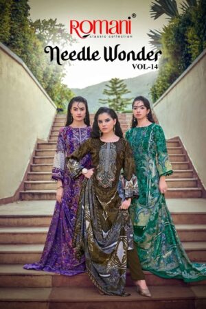 Romani Needle Wonder Vol 14 Cotton Designer Dress Material Rehmat Boutique