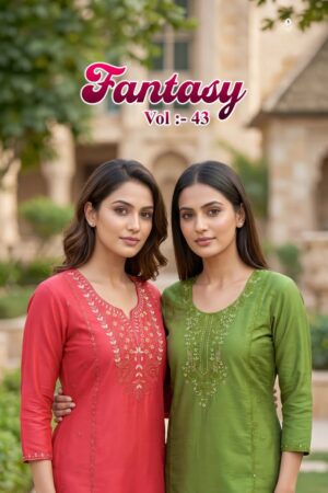 Fantasy Vol 43 Silk Embroidered Kurti With Bottom Dupatta Rehmat Boutique