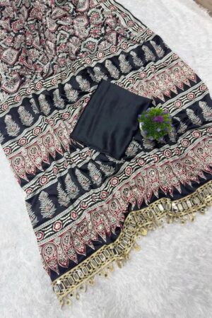 St D No 142 Pure Arjakh Printed Saree Collection Rehmat Boutique