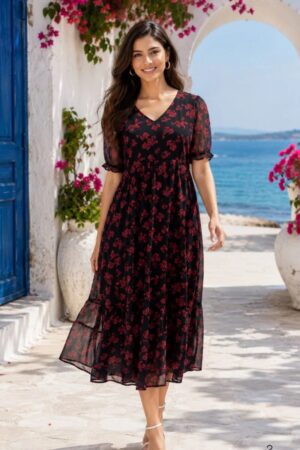 Breeze Vol 1 Georgette Flower Printed Kurti Collection Rehmat Boutique
