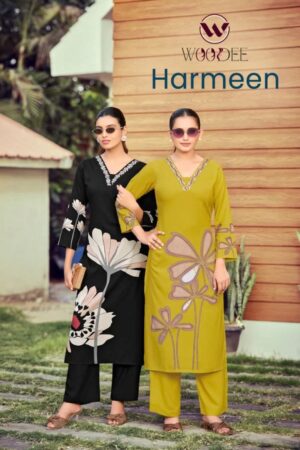 Woodee Harmeen Rayon Thread Worked Kurti With Bottom Rehmat Boutique