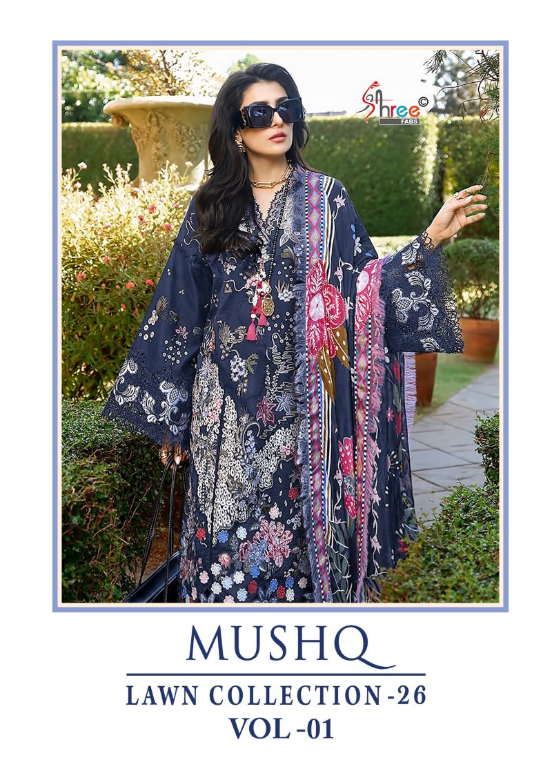 1782219331 Shree Mushq Lawn Collection 26 Vol 1 Pakistani Suit Chiffon Dupatta Rehmat Boutique Shree Mushq Lawn Collection 26 Vol 1 Pakistani Suit Chiffon Dupatta Rehmat Boutique