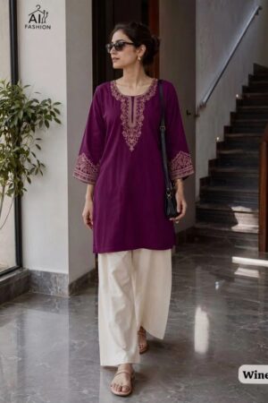 Bunaai Vol 1 Embroidered Kurti With Bottom Collection Rehmat Boutique