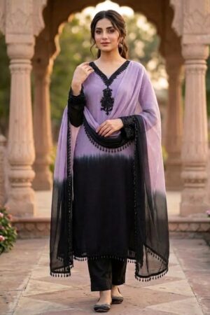Khas 57 Natural Crepe Embroidery Kurti Bottom With Dupatta Rehmat Boutique