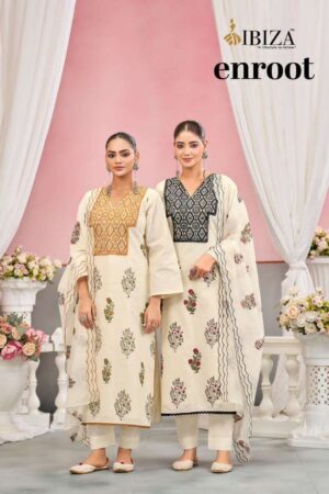 Ibiza Enroot Cotton Hand Print Salwar Kameez Collection Rehmat Boutique