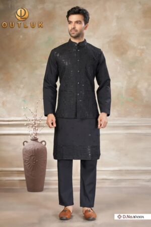 Outluk Wedding 49 Wedding Mens Kurta With Koti Pajama Collection Rehmat Boutique