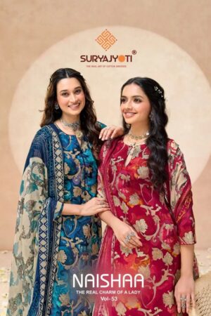 Suryajyoti Naisha Vol 53 Printed Dress Material Collection Rehmat Boutique