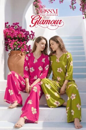 Ossm Glamour 201 Reyon Printed Co Ord Set Manufacturers In India Rehmat Boutique