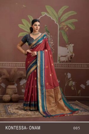 Kontessa Onam Tussar Silk Handloom Saree Collection Rehmat Boutique