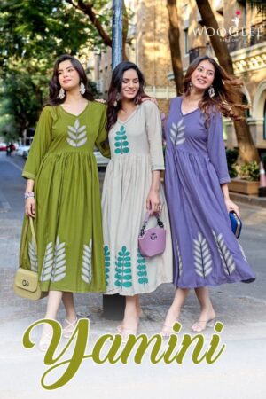 Wooglee Yamini Rayon Thread Work Kurti Collection Rehmat Boutique