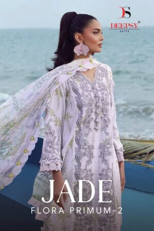Deepsy Jade Flora Premium Vol 2 Cotton Pakistani Suits Chiffon Dupatta Rehmat Boutique
