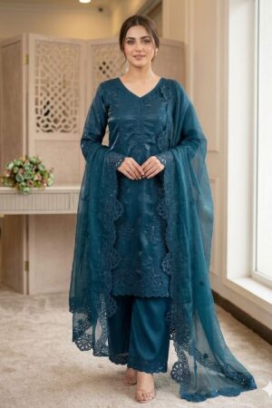 Lng 2095 Glass Roman Embroidery Work Readymade Pakistani Suits Rehmat Boutique
