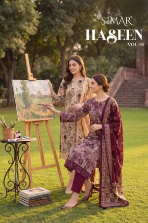 Glossy Simar Haseen Printed Embroidered Salwar Kameez Rehmat Boutique
