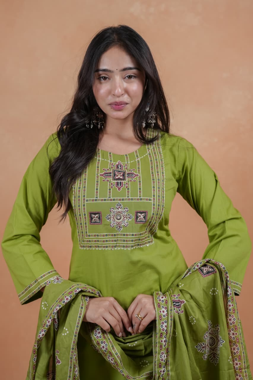 20260615142042.naisha k 10451781523812189924813 Nisha 1045 Dhabu Cotton Kurti With Bottom Dupatta Rehmat Boutique Nisha 1045 Dhabu Cotton Kurti With Bottom Dupatta Rehmat Boutique