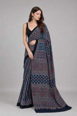 20260616040100.17814932081156028247 Sf Ajrakh Vol 2 Ajrakh Printed Saree Collection Rehmat Boutique Sf Ajrakh Vol 2 Ajrakh Printed Saree Collection Rehmat Boutique