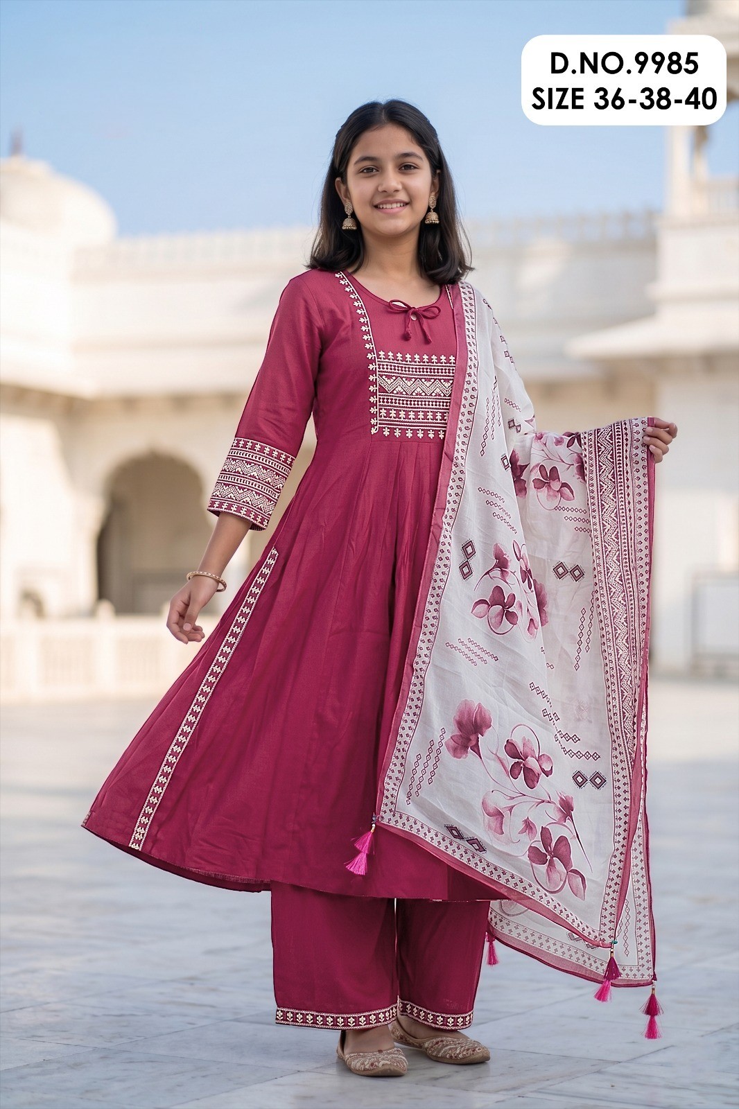 20260618162851.217817765741912395298 Mallika 9985 Roman Silk Anarkali Style Kids Kurti Set with Duppatta Rehmat Boutique Mallika 9985 Roman Silk Anarkali Style Kids Kurti Set with Duppatta Rehmat Boutique