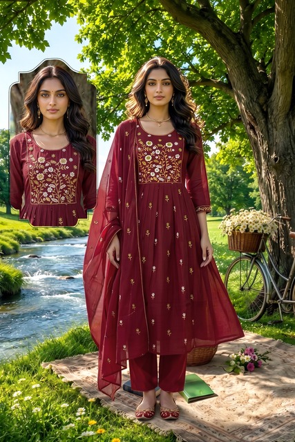 20260619043724.17817755891181574919 Siddhi Vol 8 Mal Chanderi Anarkali Kurti Set Collection Rehmat Boutique Siddhi Vol 8 Mal Chanderi Anarkali Kurti Set Collection Rehmat Boutique