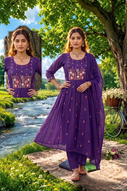20260619043724.1781775589149907637 Siddhi Vol 8 Mal Chanderi Anarkali Kurti Set Collection Rehmat Boutique Siddhi Vol 8 Mal Chanderi Anarkali Kurti Set Collection Rehmat Boutique