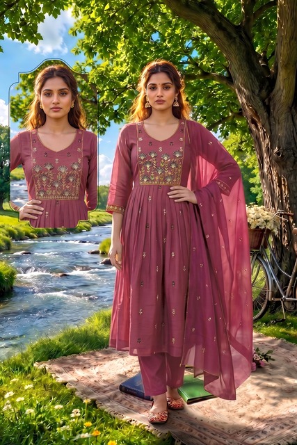 20260619043724.1781775589281720382 Siddhi Vol 8 Mal Chanderi Anarkali Kurti Set Collection Rehmat Boutique Siddhi Vol 8 Mal Chanderi Anarkali Kurti Set Collection Rehmat Boutique