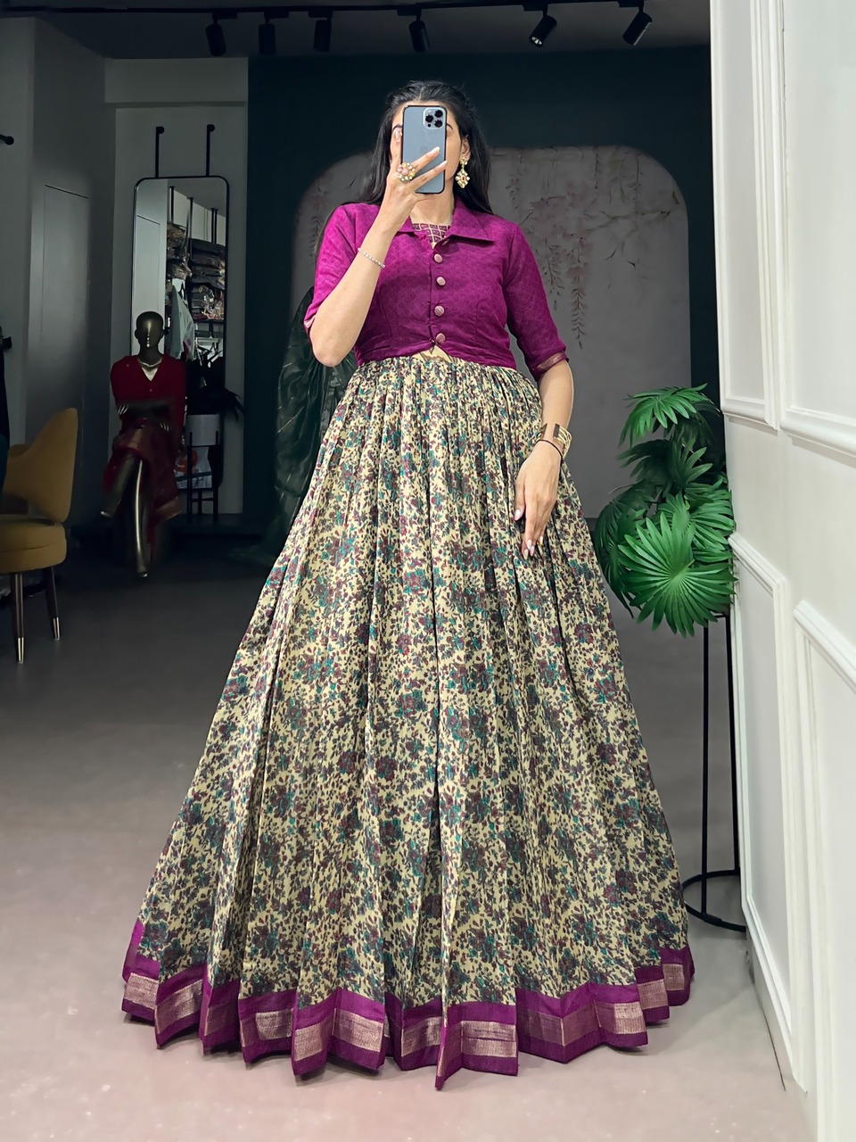20260619140459.217818613371842625464 Taraa L 5011 Chanderi Printed Gown With Koti Collection Rehmat Boutique Taraa L 5011 Chanderi Printed Gown With Koti Collection Rehmat Boutique