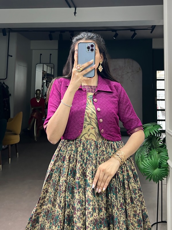 20260619140459.21781861363377044769 Taraa L 5011 Chanderi Printed Gown With Koti Collection Rehmat Boutique Taraa L 5011 Chanderi Printed Gown With Koti Collection Rehmat Boutique