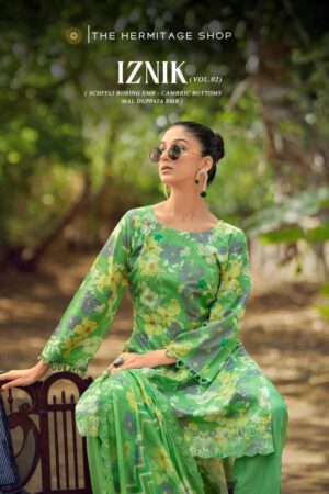 Hermitage Iznik Vol 2 Lawn Cotton Designer Dress Material Rehmat Boutique