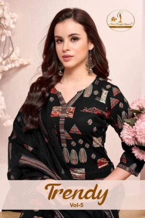 Miss World Trendy Vol 5 Cotton Readymade Kurti Pant With Dupatta Rehmat Boutique