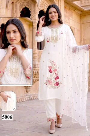 Malvika Vol 9 Roman Silk Embroidered Kurti Set With Dupatta Rehmat Boutique