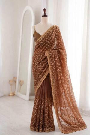 Kc 952 Silk Sequins Zari Work Saree Wholesale Price | Saree In USA Rehmat Boutique