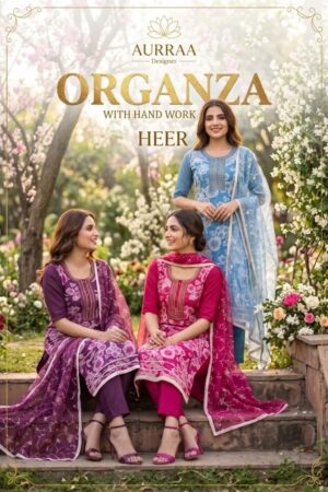 Aurraa Heer Organza And Hand Work Kurti With Bottom Dupatta Rehmat Boutique