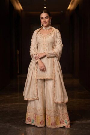 Aurraa Kathaa Chinon Embroidered Salwar Palazzo With Dupatta Rehmat Boutique
