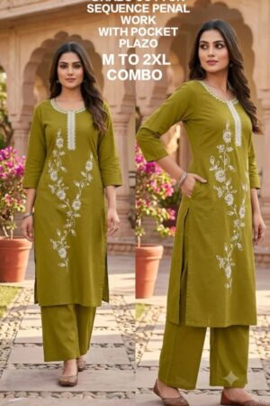 Dhabu Cotton 1 Embroidery Work Kurti With Bottom Collection Rehmat Boutique