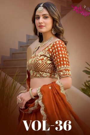 Zeel Vol 36 Rangoli Silk Embroidery Work Wedding Lehenga Choli Rehmat Boutique
