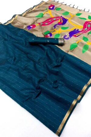Rajyog Parrot Cotton Jamdani Saree Collection Rehmat Boutique