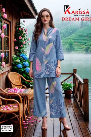 Karissa Dream Girl Maslin Printed Co Ord Set Online Rehmat Boutique
