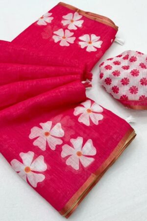 Rajyyog Lisha Soft Cotton Linen Saree Collection Rehmat Boutique