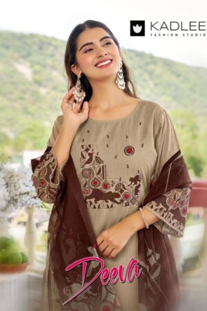 Kadlee Deeva Sali Thread Work Kurti With Bottom Dupatta Rehmat Boutique