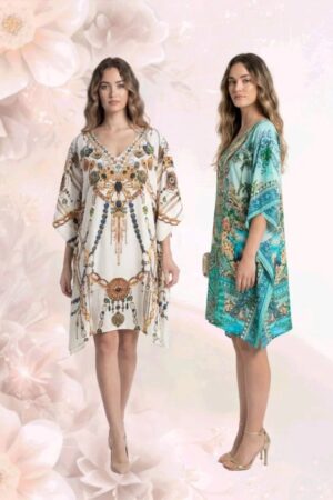 Jisha Kaftan Silk Poncho Vol 8 Silk Digital Printed Kaftans Rehmat Boutique