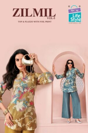 Mcm Zilmil Vol 5 Printed Top With Bottom Collection Rehmat Boutique