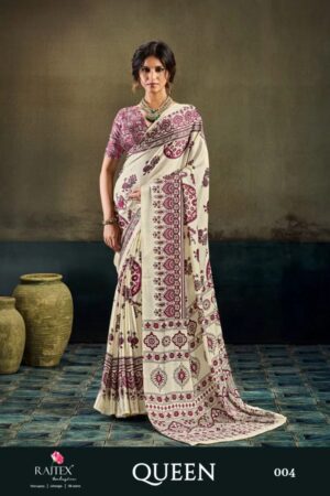 Rajtex Queen Ajrakh Printed Saree Collection Rehmat Boutique