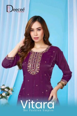 Deecee Vitara Roman Glass Embroidered Anarkali Kurti Collection Rehmat Boutique