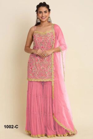 Tf 1002 A To D Fox Georgette Designer Salwar Palazzo Online Rehmat Boutique