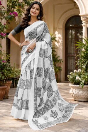 Meera 349 Linen Printed Saree Collection Rehmat Boutique