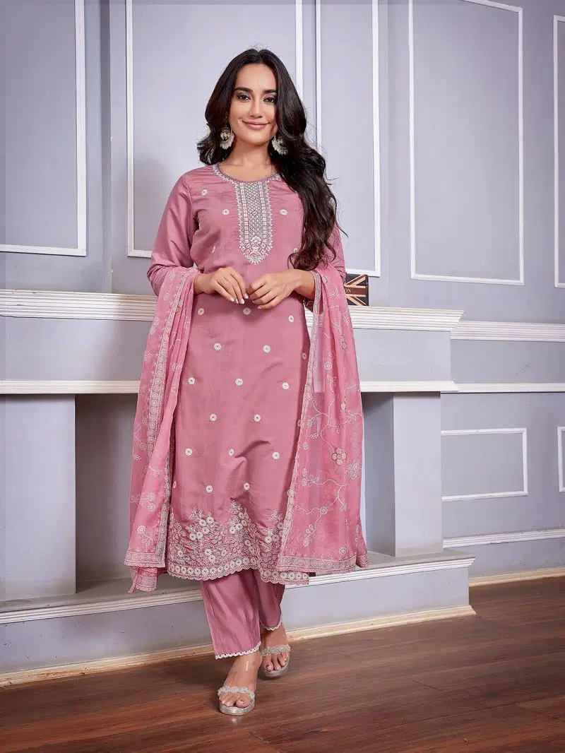 1784557532 Dhruvi 487 Silk Blend Embroidered Kurti Pant With Dupatta Rehmat Boutique Dhruvi 487 Silk Blend Embroidered Kurti Pant With Dupatta Rehmat Boutique