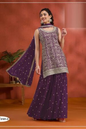 2101 A To D Georgette Embroidered Salwar Kameez Rehmat Boutique