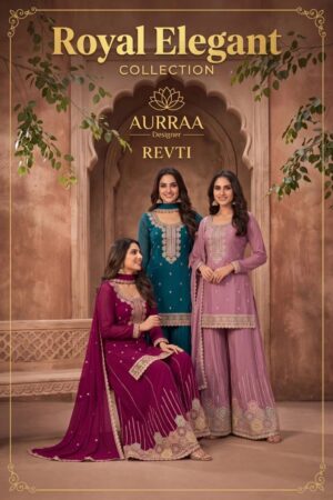 Aurraa Retvi Chinon With Daman Work Salwar Palazzo With Dupatta Rehmat Boutique