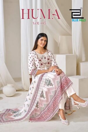 Blue Hills Huma Vol 5 Thread Work Anarkali Kurti Bottom With Dupatta Rehmat Boutique